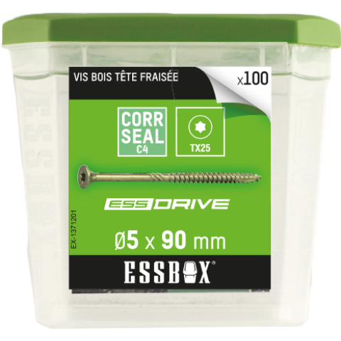 Vis essbox scell-it à bois - ø5 mm x 90 mm - boite de 100 - ex-1371201
