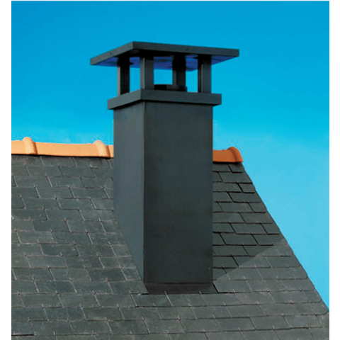 Sortie de toit Tradinov pente 54 à 63% Ø230 Clas noir lisse POUJOULAT TCP 60-230S - TCP60-230S