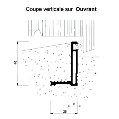 Seuil pour bois porte d'entrée BILCOCQ - 40x 25 mm - anodisé bronze - IPL-BZ