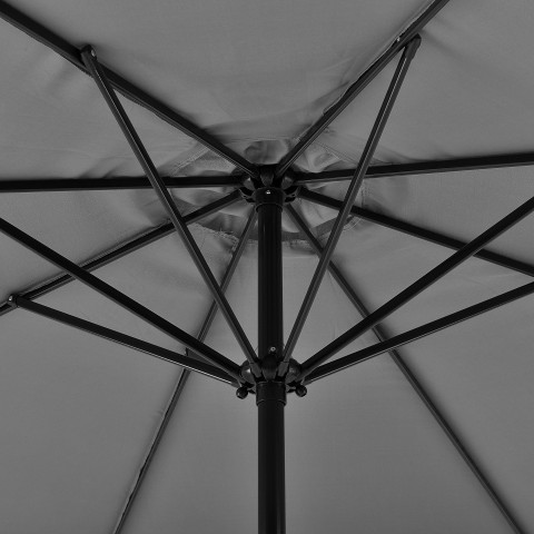 Parasol de jardin polyester acier diamètre 300 cm gris