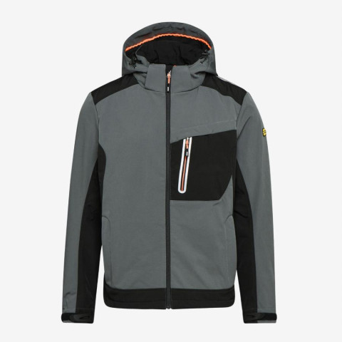 Veste DIADORA Softshell carbon tech - Déperlante - Gris clair - Taille M - 702.175946