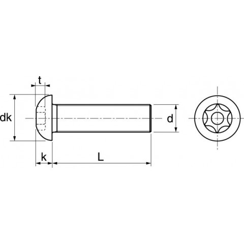 Vis à métaux tête bombée 6 lobes inviolable acton inox a2 7380 - 4x20mm - boite de 100 - 628054x20