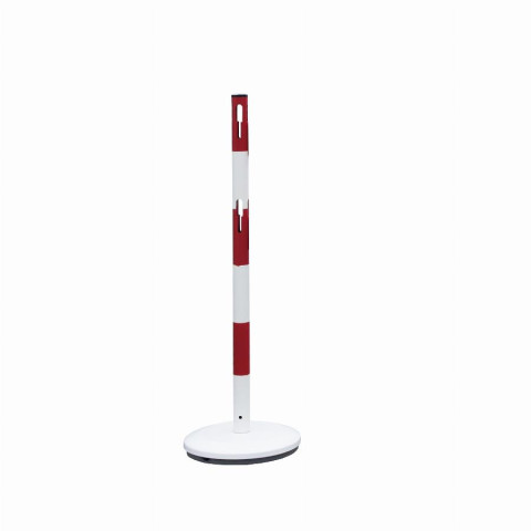 Poteau de balisage rouge et blanc VISO - Ø50 x 1000 mm - BSA100RB