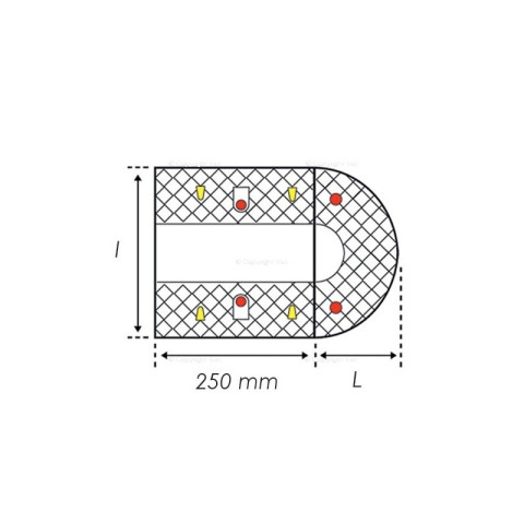 Kit 2 Ralentisseurs SPEED 50 VISO 1 Noir + 1 Jaune - 25cm - 500 x 350 x 500 mm - SPEED50