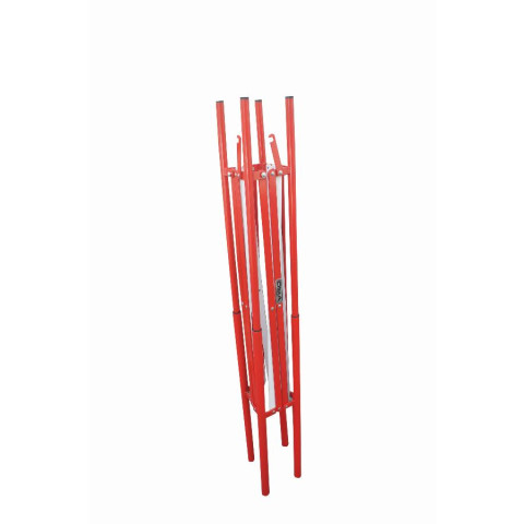 Barrière carré extensible acier rouge et blanc VISO - 1.30 m x H.1.05 m - BAR002RB