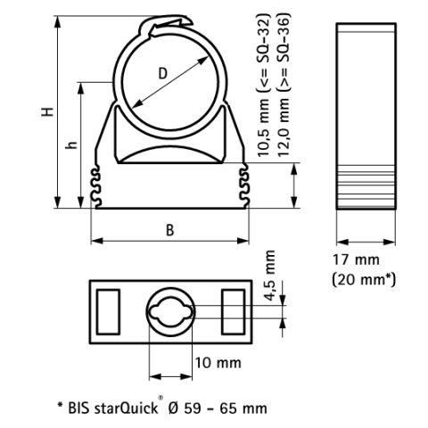 Collier WALRAVEN Bis StarQuick - Polyamide Blanc - Ø 12-14 mm - 0855012