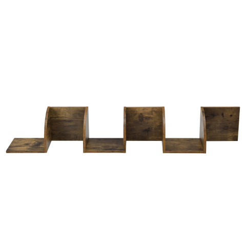 Étagère d'angle en forme zigzag - 123 cm mdf marron