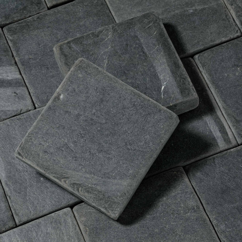 Pavé pierre naturelle ardoise gris noir 15x15 cm ep.3 cm (au m²)