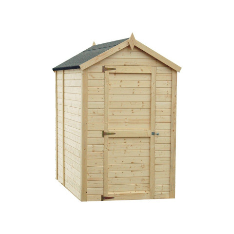 Abri bois BALI - surface : 2.16 m² - 120x180 - épaisseur des murs : 14mm - armoire de jardin - local de stockage - vélo/outils - sans permis travaux