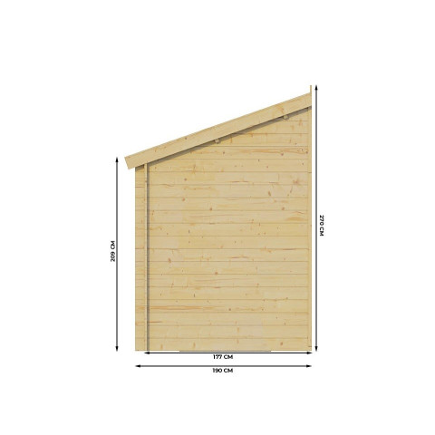 Abri de jardin adossable adoss - epaisseur murs : 28mm - cabanon de jardin - bois d'epicea - serrure a cylindre - Surface en m² au choix