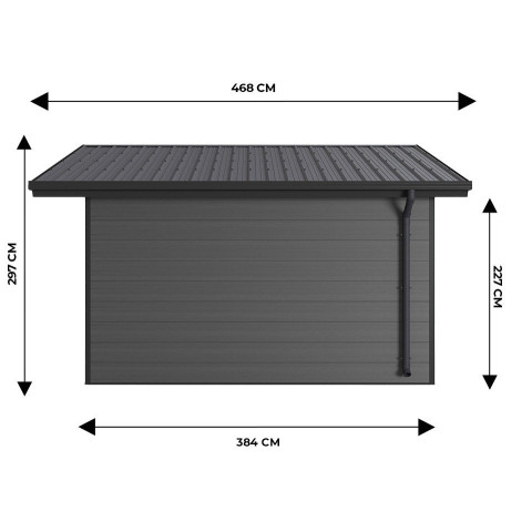 Abri de jardin composite ISORA - 15m² - Epaisseur des madriers : 28mm - cabane atelier / abri velo - menuiseries en aluminium - Couleur au choix