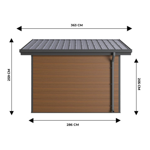 Abri de jardin composite isora - 9m2 - epaisseur des madriers : 28mm - cabane atelier / abri velo - menuiseries en aluminium - Couleur au choix