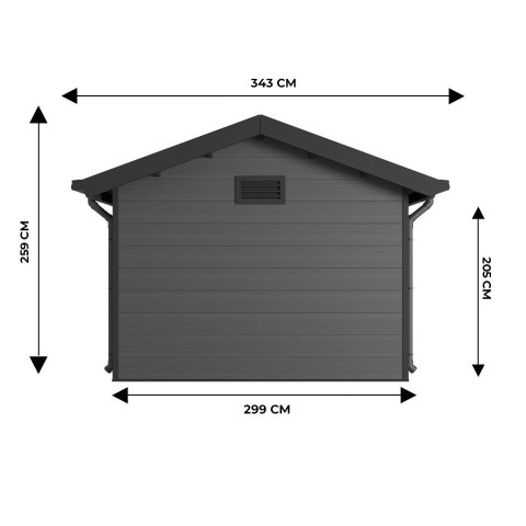 Abri de jardin composite isora - 9m2 - epaisseur des madriers : 28mm - cabane atelier / abri velo - menuiseries en aluminium - Couleur au choix