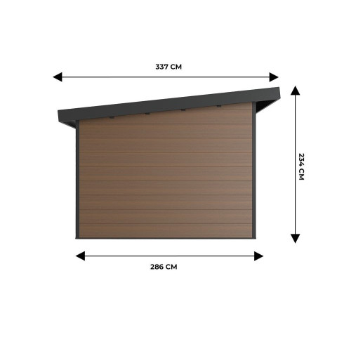 Abri de jardin composite alma - 11m2 - epaisseur des madriers : 28mm - garanti 20 ans - menuiserie en aluminium - cabanon de jardin - Couleur au choix