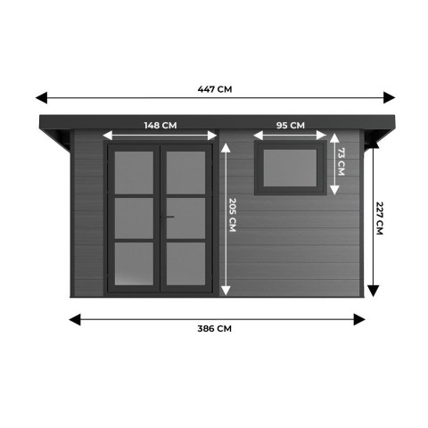 Abri de jardin composite alma - 11m2 - epaisseur des madriers : 28mm - garanti 20 ans - menuiserie en aluminium - cabanon de jardin - Couleur au choix