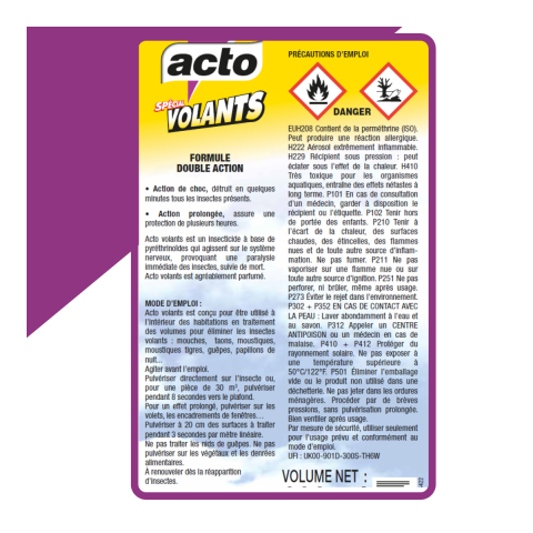 Acto spécial volants double action - aérosol de 600 ml