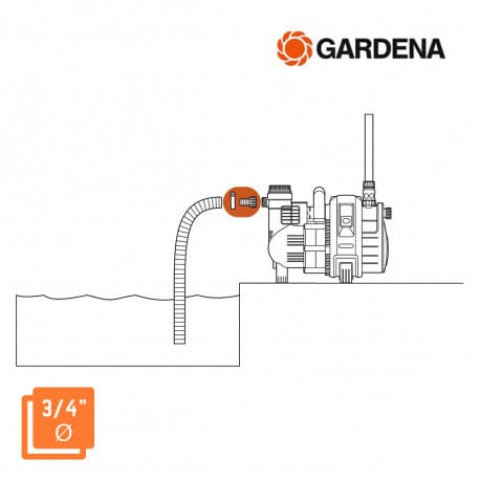 Adaptateur pour tuyaux d'aspiration gardena - 19 mm 3/4" - 1723-20