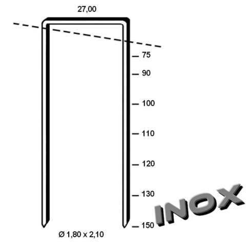 Agrafes BS 90 mm inox A2 - Boite de 1500 - ARCA - SABS90INOXA2