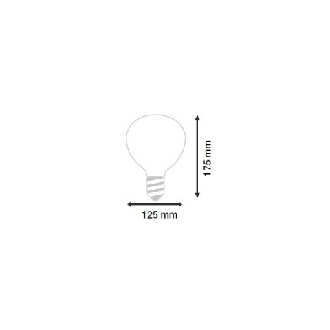 Ampoule led E27 filament G125 8 watt (eq. 70 watt) - Couleur eclairage - Blanc chaud 2700°K, Finition - Transparent