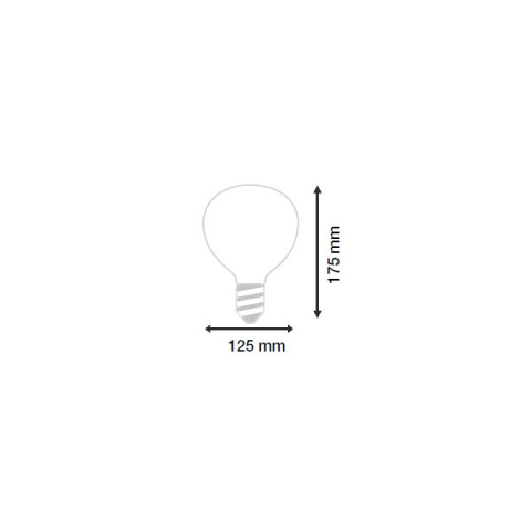 Ampoule led E27 filament G125 8 watt (eq. 70 watt) - Couleur eclairage - Blanc froid, Finition - Transparent
