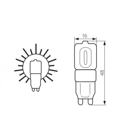 Ampoule led G9 2,5 watt (eq. 20 watt) - Couleur eclairage - Blanc neutre