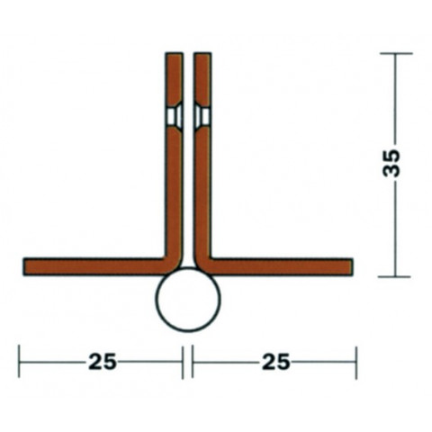 Barre de pivotement h2200 marron droite 3 paum 140mm butee bille corniere 25x35