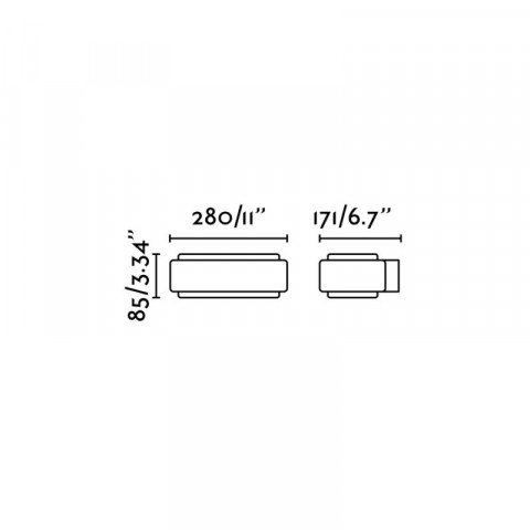 Aplique murale de jardin gris fonce sticker h8,5 cm