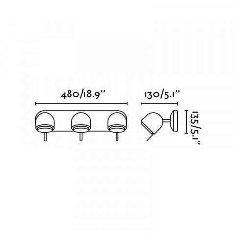 Aplique murale  stone 3 ampoules