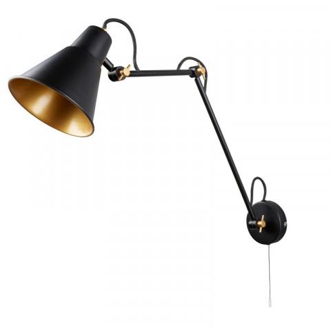 Applique articulée wall, noir et or, 1 ampoule