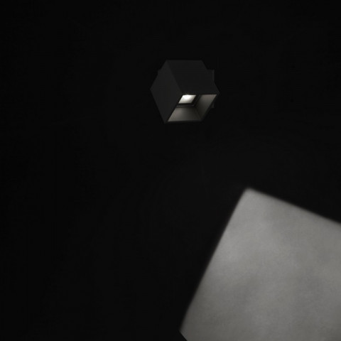 Applique cubus, aluminium et verre, blanc