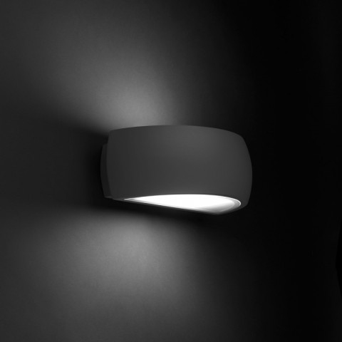 Applique delfos, aluminium et verre, gris