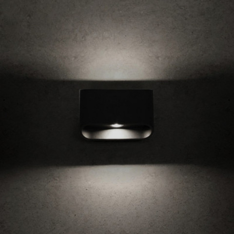 Applique diago, aluminium et verre, gris urbain