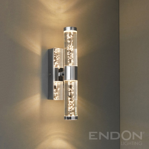 Applique essence, chrome et acrylique, 2 led