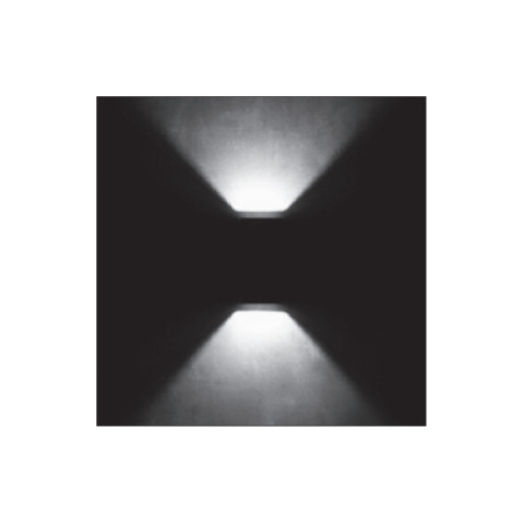 Applique extérieure led murale aslo luminor 2x7w 6000k blanc froid ip65
