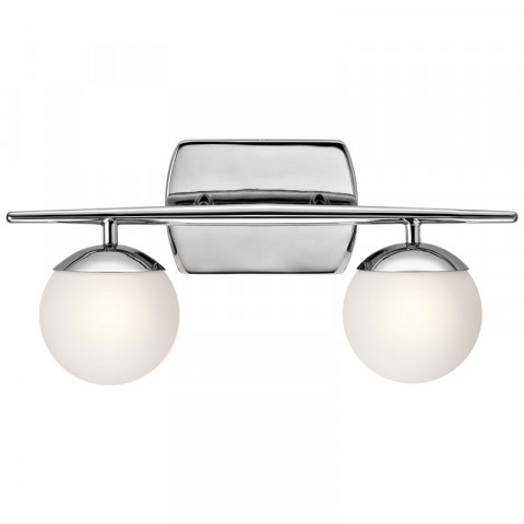 Applique jasper, chrome poli, verre opale, 2 led
