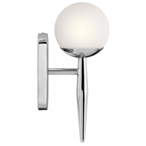 Applique jasper, chrome poli, verre opale, led