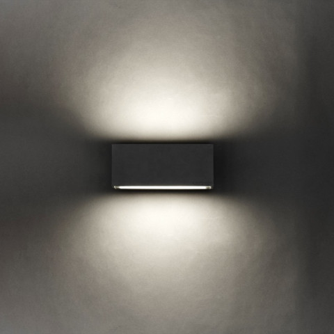 Applique led 17,5w afrodita, aluminium et verre, gris urbain