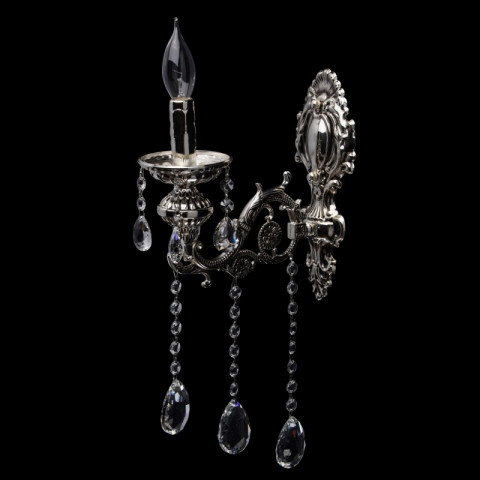 Applique murale argentée classic 1 ampoule 24 cm