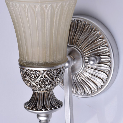 Applique murale argentée country 1 ampoule 20 cm