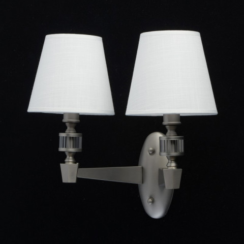 Applique murale argentée neoclassic 2 ampoules 25 cm