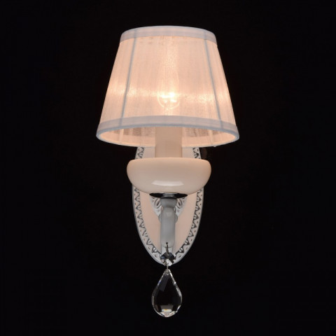 Applique murale blanche elegance 1 ampoule 23 cm