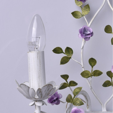 Applique murale blanche flora 2 ampoules 23 cm