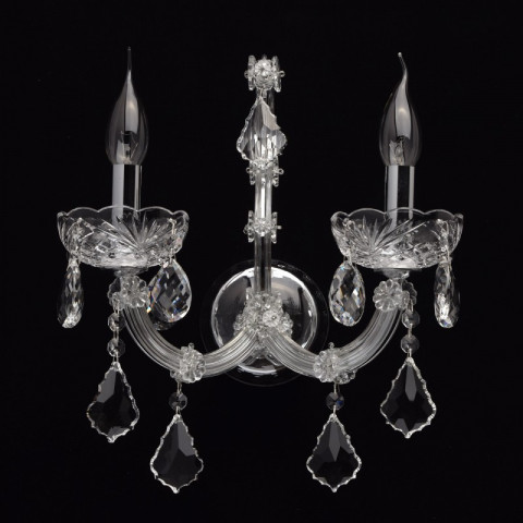 Applique murale chromée crystal 2 ampoules 23 cm