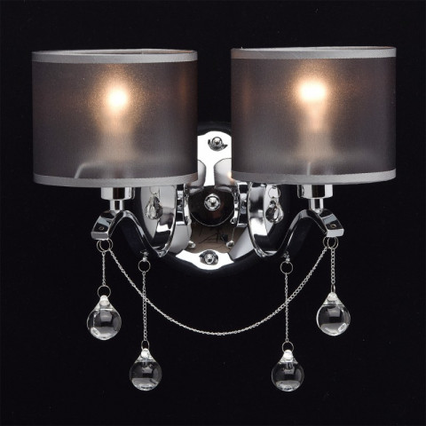 Applique murale chromée elegance 2 ampoules 29 cm