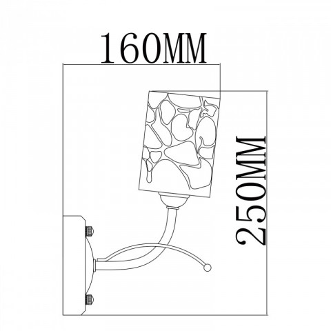 Applique murale dorée megapolis 1 ampoule 18 cm