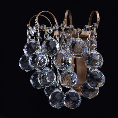 Applique murale laiton crystal 1 ampoule 15 cm