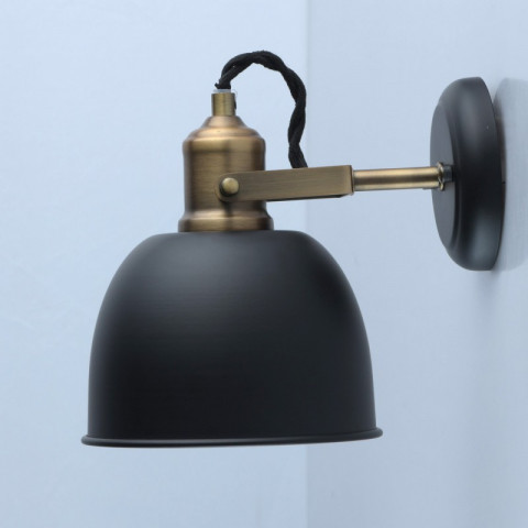 Applique murale laiton industrial 1 ampoule 22 cm