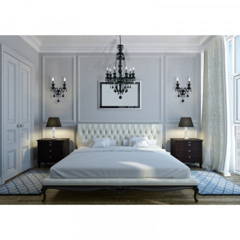 Applique murale noire classic 2 ampoules 20 cm
