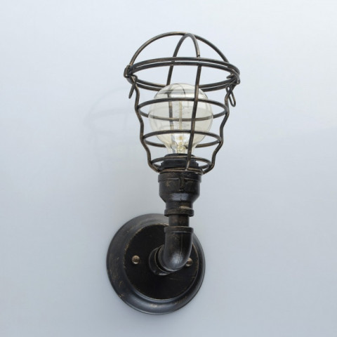 Applique murale noire loft 1 ampoule 19 cm