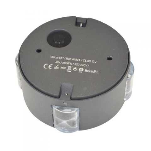 Applique murale rond led 6w ip54 - couleur éclairage au choix , finition - gris anthracite